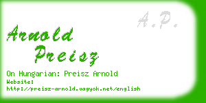 arnold preisz business card